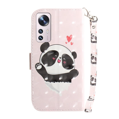 For Xiaomi 12 / 12X 3D Colored Horizontal Flip Leather Phone Case(Heart Panda) by buy2fix