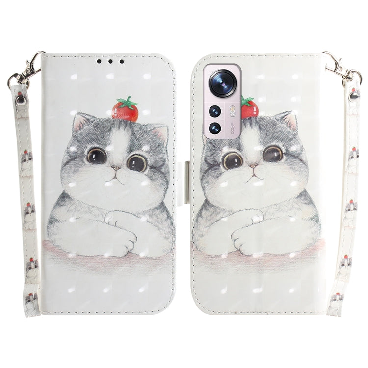 For Xiaomi 12 / 12X 3D Colored Horizontal Flip Leather Phone Case(Cute Cat) by buy2fix