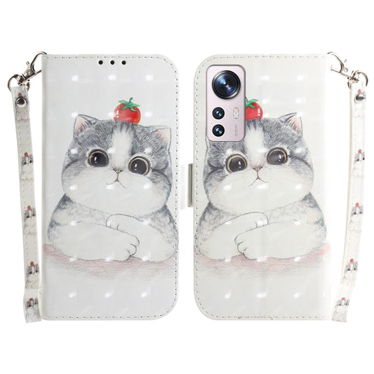For Xiaomi 12 / 12X 3D Colored Horizontal Flip Leather Phone Case(Cute Cat) by buy2fix