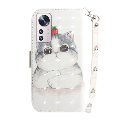 For Xiaomi 12 / 12X 3D Colored Horizontal Flip Leather Phone Case(Cute Cat) by buy2fix