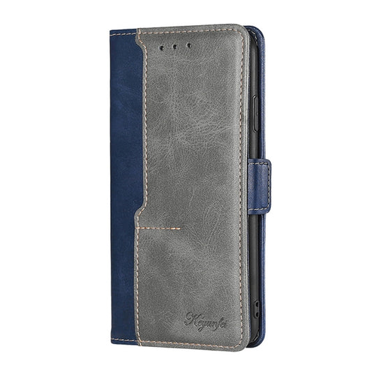 For Honor X7 4G Contrast Color Side Buckle Leather Phone Case(Blue + Grey) - Honor Cases by buy2fix | Online Shopping UK | buy2fix