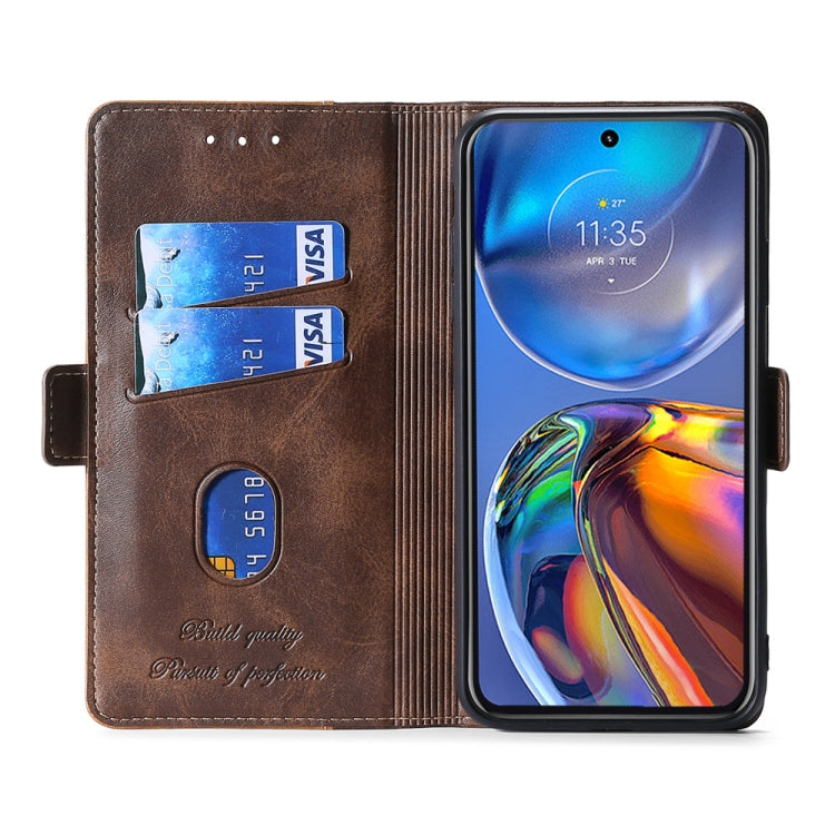 For Honor X7 4G Contrast Color Side Buckle Leather Phone Case(Dark Brown + Gold) - Honor Cases by buy2fix | Online Shopping UK | buy2fix