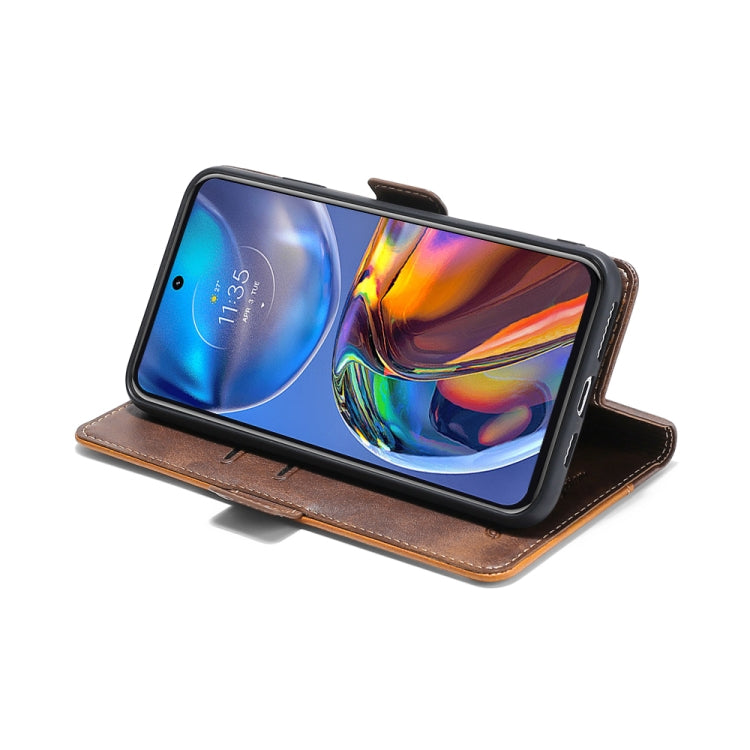 For Honor X7 4G Contrast Color Side Buckle Leather Phone Case(Dark Brown + Gold) - Honor Cases by buy2fix | Online Shopping UK | buy2fix