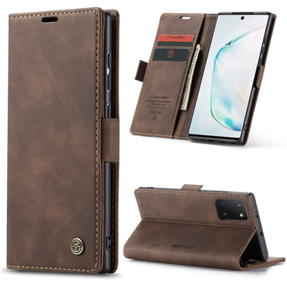 For Galaxy A81 / Note 10 Lite CaseMe Multifunctional Horizontal Flip Leather Case, with Card Slot & Holder & Wallet(Coffee) by CaseMe