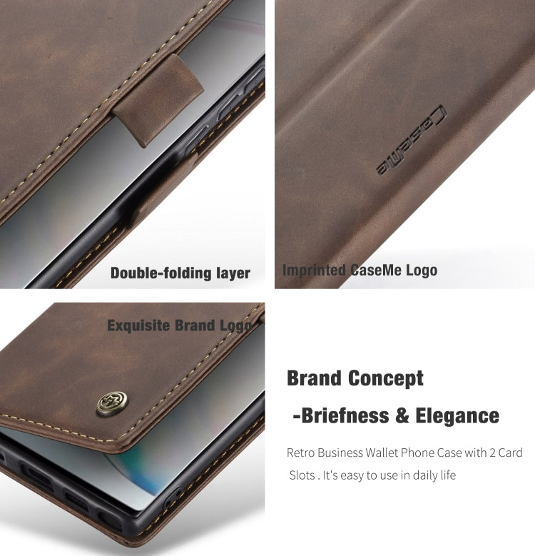 For Galaxy A81 / Note 10 Lite CaseMe Multifunctional Horizontal Flip Leather Case, with Card Slot & Holder & Wallet(Coffee) by CaseMe