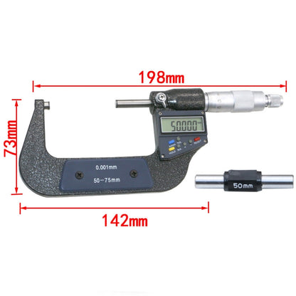 50-75mm Electronic Digital Micrometer (resolution 0.001mm) - Measuring Tools by buy2fix | Online Shopping UK | buy2fix