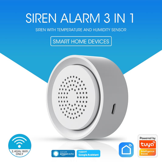 NEO NAS-AB03WT WiFi USB Siren Alarm with Temperature & Humidity Sensor - Others Alarm by NEO | Online Shopping UK | buy2fix