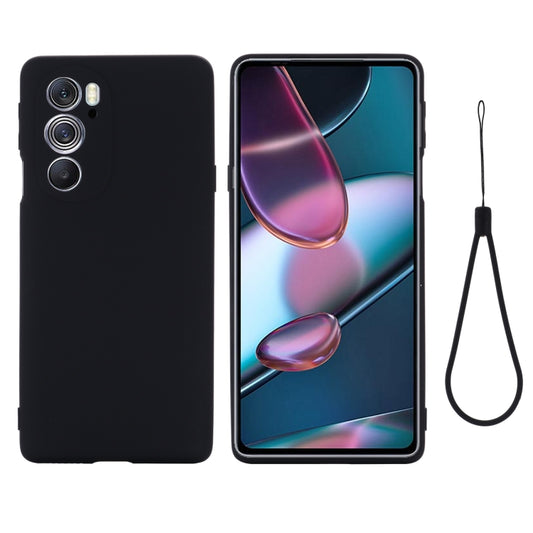 For Motorola Edge 30 Pro / Edge+ 2022 Pure Color Liquid Silicone Shockproof Phone Case(Black) - Motorola Cases by buy2fix | Online Shopping UK | buy2fix