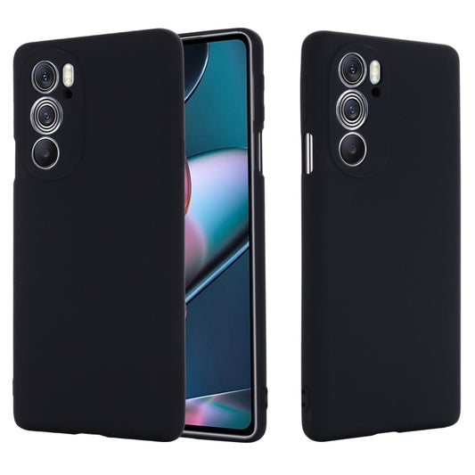 For Motorola Edge 30 Pro / Edge+ 2022 Pure Color Liquid Silicone Shockproof Phone Case(Black) - Motorola Cases by buy2fix | Online Shopping UK | buy2fix