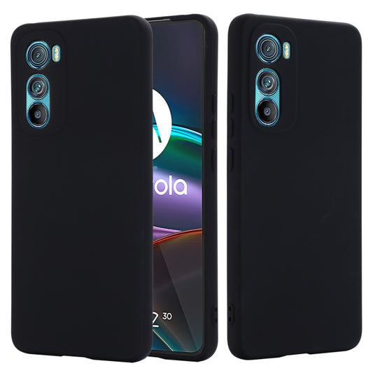 For Motorola Edge 30 Pure Color Liquid Silicone Shockproof Phone Case(Black) - Motorola Cases by buy2fix | Online Shopping UK | buy2fix