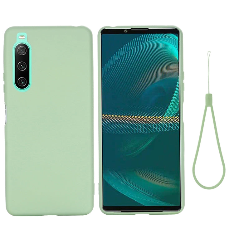 For Sony Xperia 10 IV Pure Color Liquid Silicone Shockproof Phone Case(Green) by buy2fix