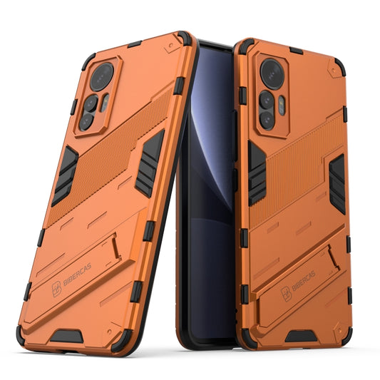 For Xiaomi 12 Lite Punk Armor PC + TPU Phone Case with Holder(Orange) - Xiaomi Cases by buy2fix | Online Shopping UK | buy2fix