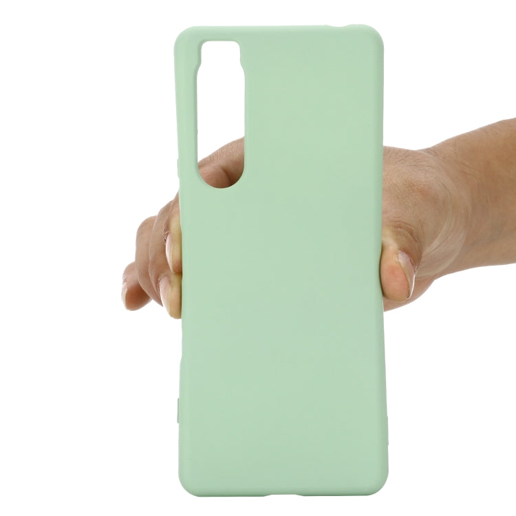 For Sony Xperia 1 IV Pure Color Liquid Silicone Shockproof Phone Case(Green) - Sony Cases by buy2fix | Online Shopping UK | buy2fix