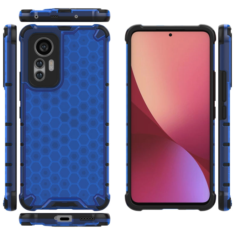 For Xiaomi 12 Lite 5G Eurasian Ver Shockproof Honeycomb PC + TPU Phone Case(Blue) - Xiaomi Cases by buy2fix | Online Shopping UK | buy2fix