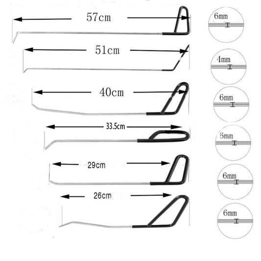 Q1 6 in 1 Car Paintless Dent Repair Hail Remover Hooks Rods Kit - Sheet Metal Tools by buy2fix | Online Shopping UK | buy2fix