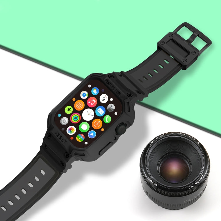 Integrated TPU Watch Band For Apple Watch Series 8&7 45mm / SE 2&6&SE&5&4 44mm / 3&2&1 42mm(Black) by buy2fix