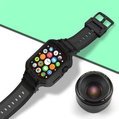 Integrated TPU Watch Band For Apple Watch Series 8&7 45mm / SE 2&6&SE&5&4 44mm / 3&2&1 42mm(Black) by buy2fix