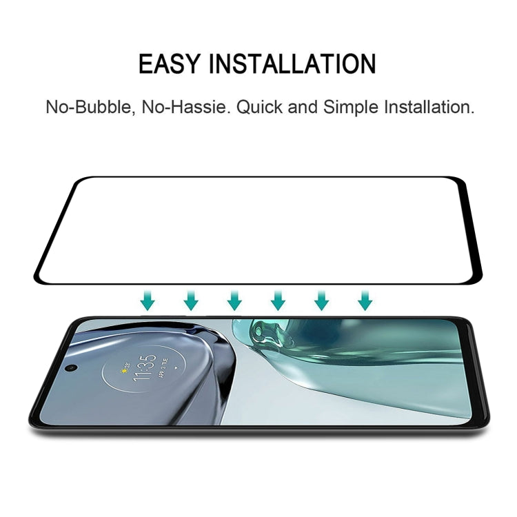 Full Glue Cover Screen Protector Tempered Glass Film For Motorola Moto G62 5G / Moto G32 / Moto G62 India - Motorola Tempered Glass by buy2fix | Online Shopping UK | buy2fix