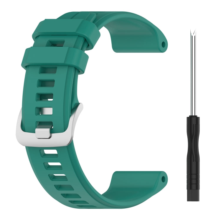 For Garmin Descent G1 / Forerunner 745/945/935 / Approach S62 Solid Color Silicone Watch Band(Pine Green) - Watch Bands by buy2fix | Online Shopping UK | buy2fix
