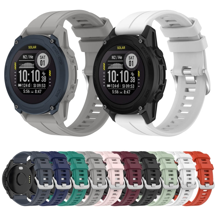 For Garmin Descent G1 / Forerunner 745/945/935 / Approach S62 Solid Color Silicone Watch Band(Pine Green) - Watch Bands by buy2fix | Online Shopping UK | buy2fix