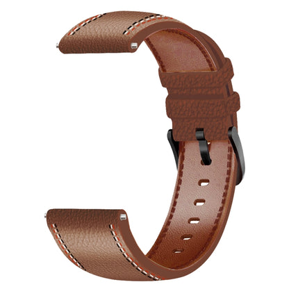 For Huawei Watch GT 3 46mm / GT Runner 22mm Tricolor Stitching Genuine Leather Watch Band(Brown) by buy2fix