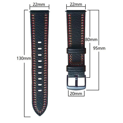 For Huawei Watch GT 3 46mm / GT Runner 22mm Tricolor Stitching Genuine Leather Watch Band(Brown) by buy2fix