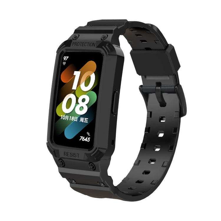 For Huawei Band 7 / 6 / Honor Band 6 Integrated TPU Watch Band(Black) by buy2fix