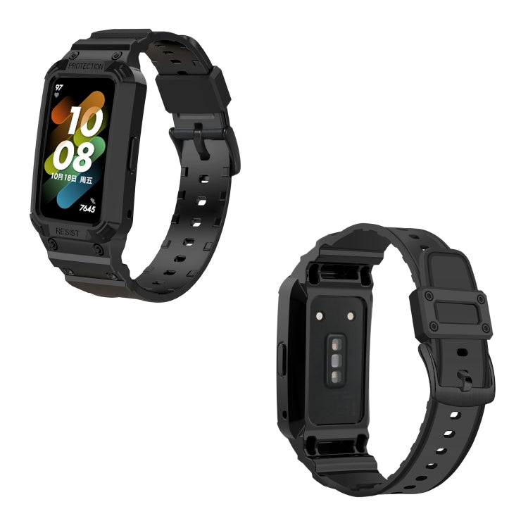 For Huawei Band 7 / 6 / Honor Band 6 Integrated TPU Watch Band(Black) by buy2fix
