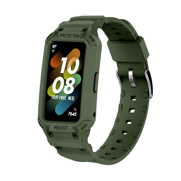 For Huawei Band 7 / 6 / Honor Band 6 Integrated TPU Watch Band(Army Green) by buy2fix