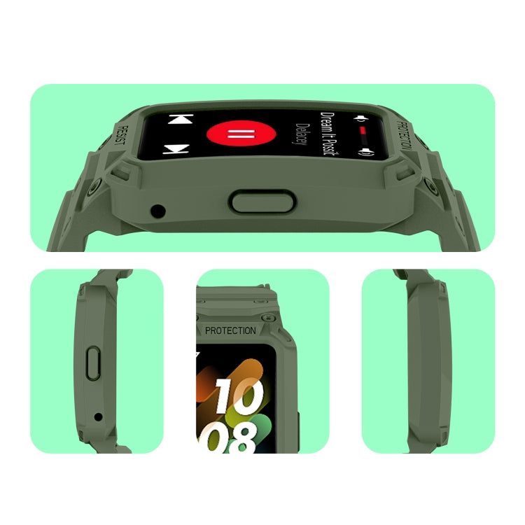 For Huawei Band 7 / 6 / Honor Band 6 Integrated TPU Watch Band(Army Green) by buy2fix