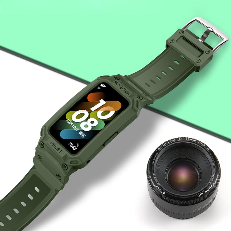 For Huawei Band 7 / 6 / Honor Band 6 Integrated TPU Watch Band(Army Green) by buy2fix