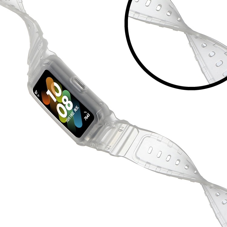 For Huawei Band 7 / 6 / Honor Band 6 Integrated TPU Watch Band(Frosted Transparent) by buy2fix