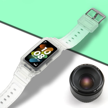 For Huawei Band 7 / 6 / Honor Band 6 Integrated TPU Watch Band(Frosted Transparent) by buy2fix