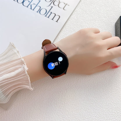 For Huawei Watch GT 3 Pro 22mm Butterfly Buckle Stitching Genuine Leather Watch Band(Black) by buy2fix