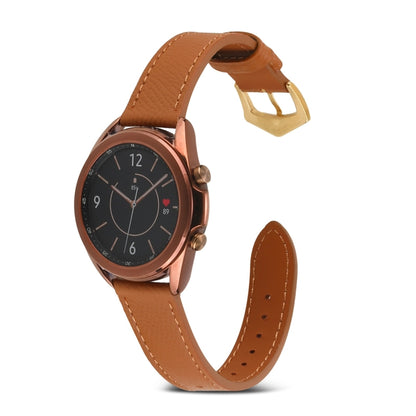 For Samsung Galaxy Watch4 20mm Genuine Leather Watch Band(Brown) - Watch Bands by buy2fix | Online Shopping UK | buy2fix