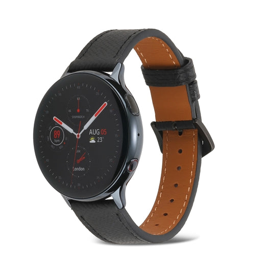 For Samsung Galaxy Watch4 20mm Genuine Leather Watch Band(Black) - Watch Bands by buy2fix | Online Shopping UK | buy2fix
