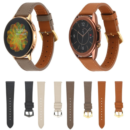 For Samsung Galaxy Watch4 20mm Genuine Leather Watch Band(Brown) - Watch Bands by buy2fix | Online Shopping UK | buy2fix
