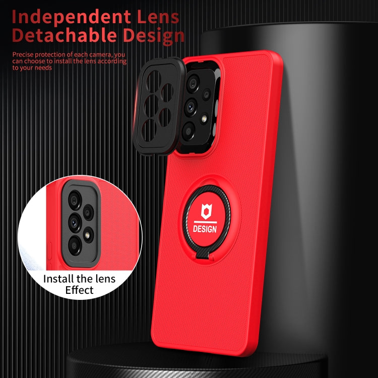 For Samsung Galaxy A23 4G Eagle Eye Ring Holder Phone Case(Red + Black) by buy2fix