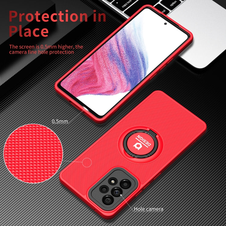 For Samsung Galaxy A23 4G Eagle Eye Ring Holder Phone Case(Red + Black) by buy2fix