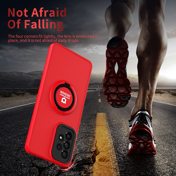 For Samsung Galaxy A23 4G Eagle Eye Ring Holder Phone Case(Red + Black) by buy2fix