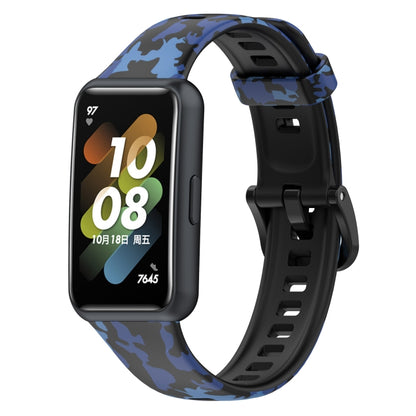 For Huawei Band 7 TPU Watch Band(Camouflage Blue) by buy2fix