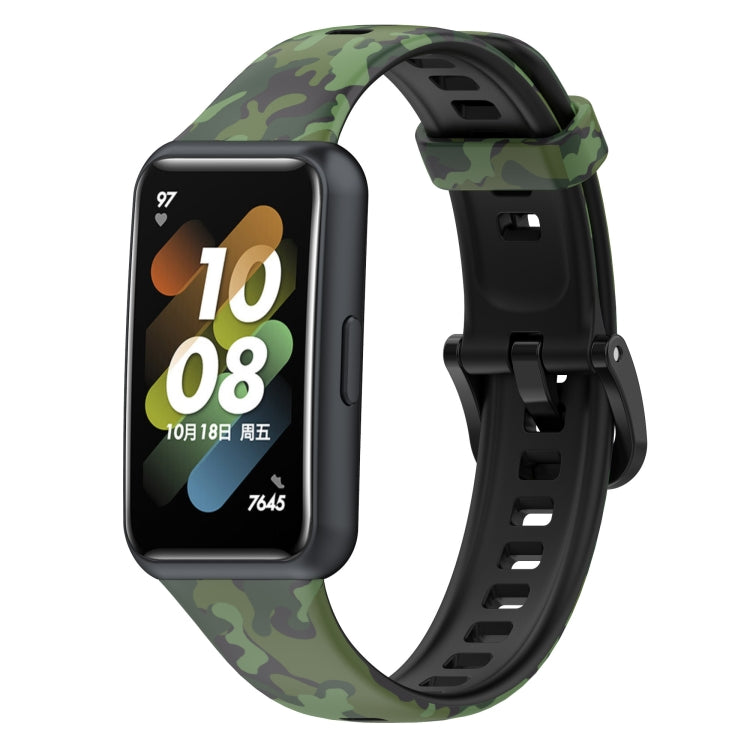 For Huawei Band 7 TPU Watch Band(Camouflage Green) by buy2fix