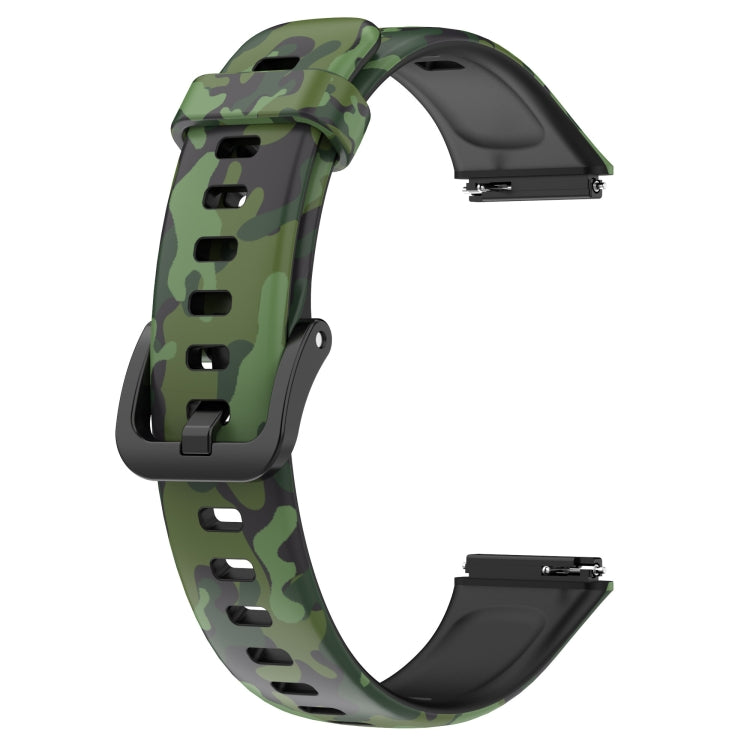 For Huawei Band 7 TPU Watch Band(Camouflage Green) by buy2fix