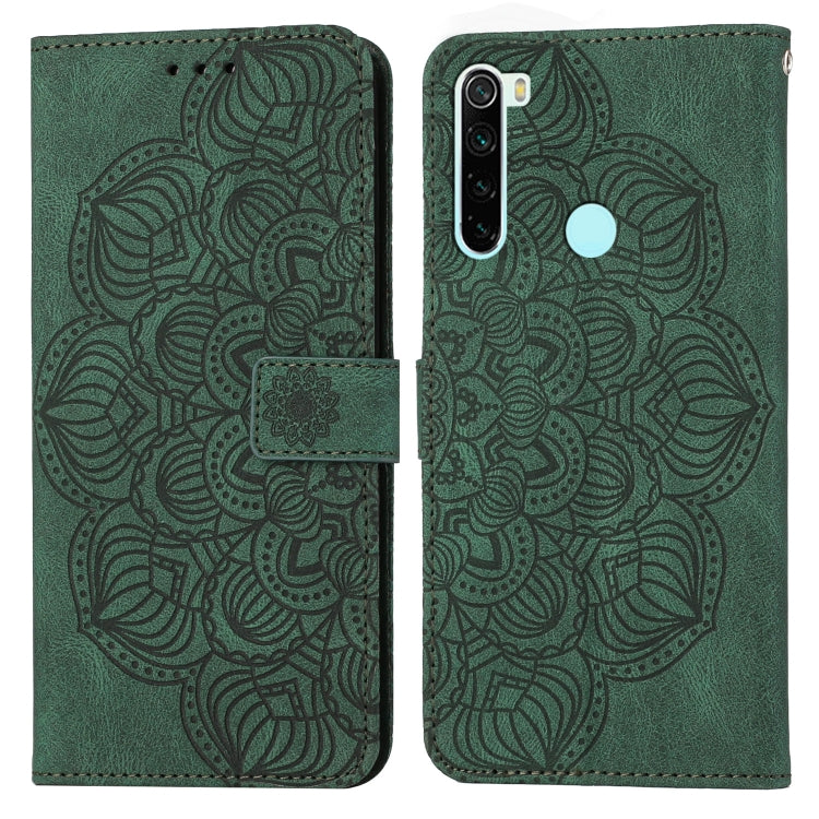 For Xiaomi Redmi Note 8 Mandala Embossed Flip Leather Phone Case(Green) - Xiaomi Cases by buy2fix | Online Shopping UK | buy2fix