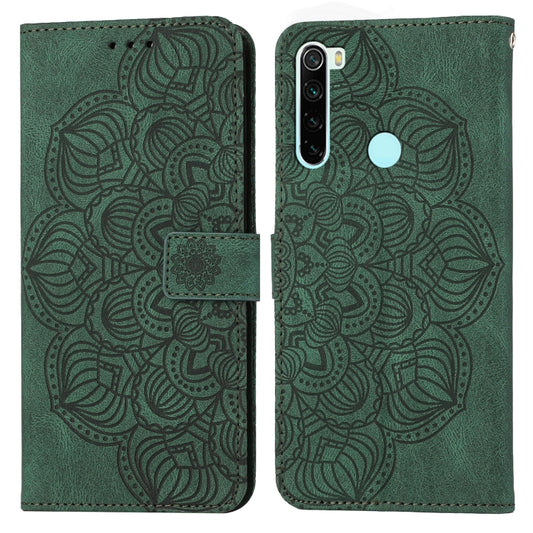 For Xiaomi Redmi Note 8 Mandala Embossed Flip Leather Phone Case(Green) - Xiaomi Cases by buy2fix | Online Shopping UK | buy2fix