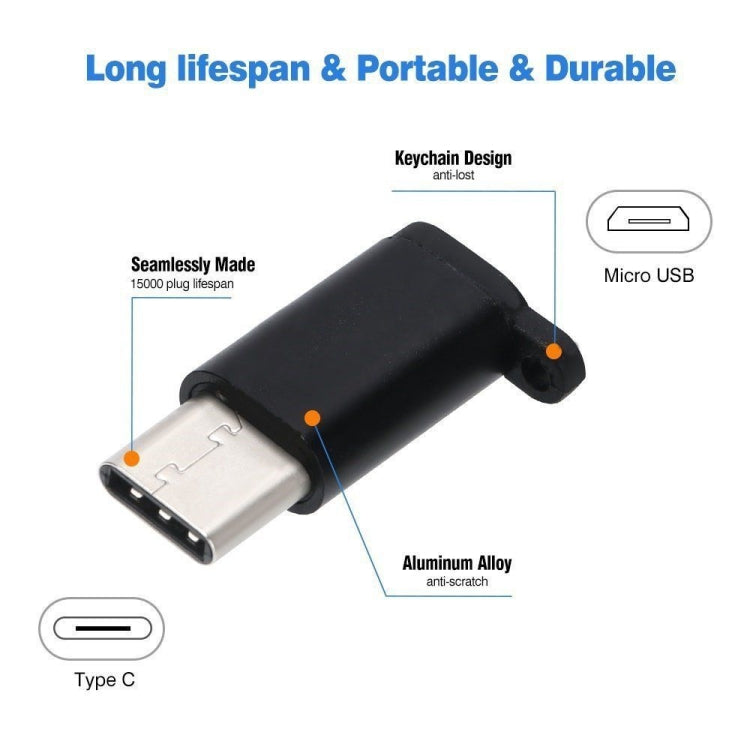 6 PCS Micro USB Female to USB-C / Type-C Male Connector Adapter Random Delivery by buy2fix