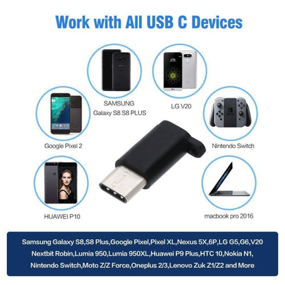 6 PCS Micro USB Female to USB-C / Type-C Male Connector Adapter Random Delivery by buy2fix