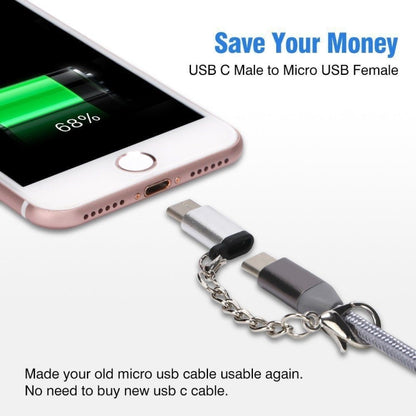 6 PCS Micro USB Female to USB-C / Type-C Male Connector Adapter Random Delivery by buy2fix