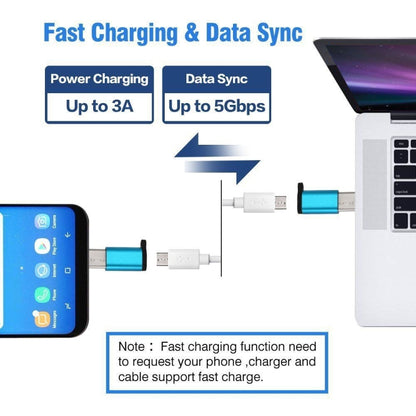 6 PCS Micro USB Female to USB-C / Type-C Male Connector Adapter Random Delivery by buy2fix