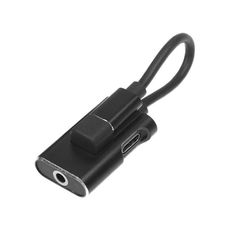 2 in 1 USB-C / Type-C to USB-C / Type-C 3.5mm Jack Audio Adapter Cable(Black) by buy2fix